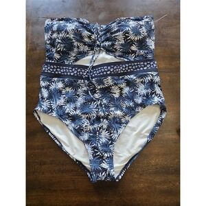 NWOT MICHAEL KORS 16 Tropical Flower 1PC Cut Out Swimsuit 124070